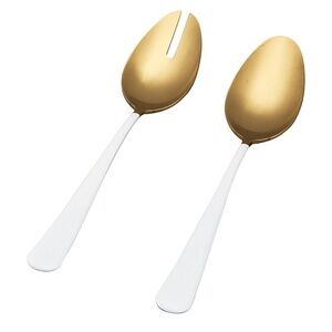 Fable Serving Spoons, Gold and White